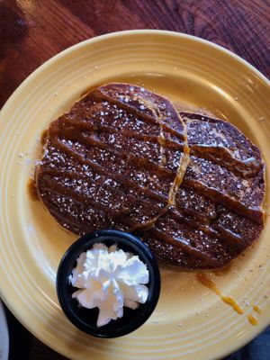 Vegan PUMPKIN PANCAKES   at The Grain Cafe in Long Beach
