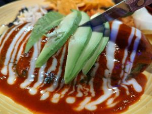 Chile rellenos at The Grain Cafe in Long Beach
