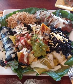 fiesta bowl, meal for 2, the chicken mole was my fav at The Grain Cafe in Long Beach