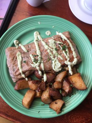 savory veggie crepe at The Grain Cafe in Long Beach