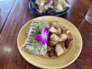 Two cheese crepe  at The Grain Cafe in Long Beach