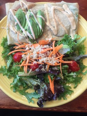Patty Crepe and Salad  at The Grain Cafe in Long Beach