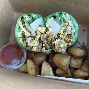 breakfast burrito  at The Grain Cafe in Long Beach