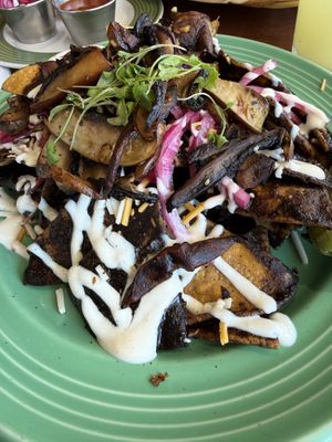 chilaquiles de mole  at The Grain Cafe in Long Beach