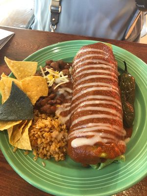 Wet Burrito w/ Red Sauce  at The Grain Cafe in Long Beach