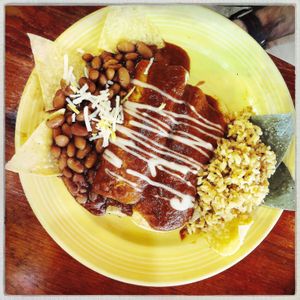 The Enchiladas!  at The Grain Cafe in Long Beach