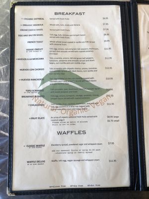 menu at The Grain Cafe in Long Beach