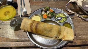 Dosa and ginger beer  at Dosa Nova in Sitges