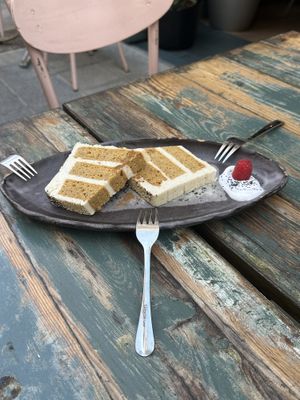 Vegan carrot cake  at Dosa Nova in Sitges