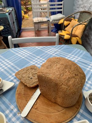 I had one of these homemade loafs each day - any left overs was taking to local soup kitchen for homeless  at Bleujennow in Penzance