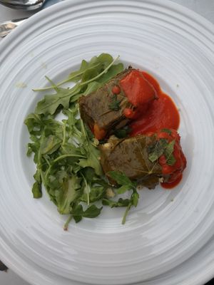 Homemade "feta" wrapped in homegrown vibe leaves at Bleujennow in Penzance