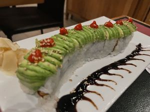 Vegan sweet potato roll  at Sunda in Chicago