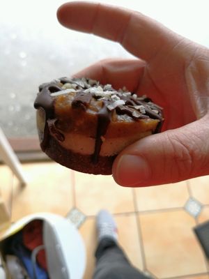 raw snickers slice. at V1 in Wellington