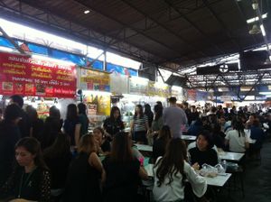 In the food court at Soi Naradhiwas Rajanagarindra - Vegetarian Food Stall in Bangkok