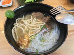 Noodle soup at Alpukat Bistro in Jakarta