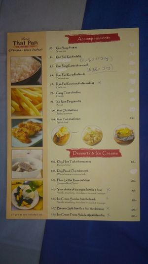 Menu at Vegetarian Time in Koh Samui