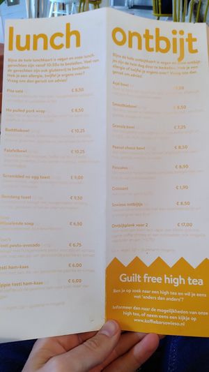 Menu at Koffiebar Sowieso in Breda