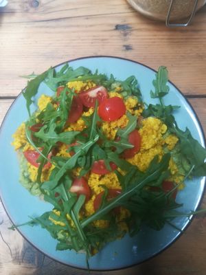 Tofu scrambled eggs at Koffiebar Sowieso in Breda