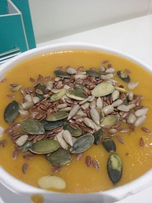 Pumpkin soup at Giardino Di Greta in Bologna