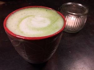 Matcha latte at Cafe Kosmos in Odense
