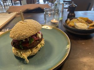 Burgers  at Cafe Kosmos in Odense