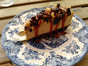 Peanut butter no-cheese cake at Cafe Kosmos in Odense