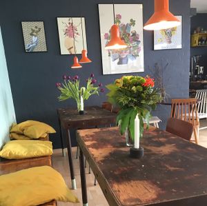 Interiør at Cafe Kosmos in Odense