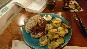 Mexi burger   at Cafe Kosmos in Odense