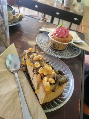 Sneakers cake and Berry muffin at Cafe Kosmos in Odense