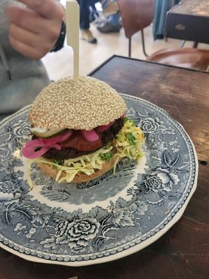 Regular burger at Cafe Kosmos in Odense