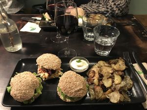 Mini menu with potatoes:) at Cafe Kosmos in Odense