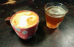 Vegan Latte & IPA at Cafe Kosmos in Odense