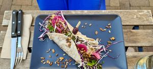 Hummus olive wrap at Cafe Kosmos in Odense