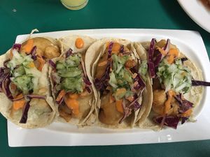 The tacos ";no fish"; are amazing! A must try! at El Vegano in Guadalajara