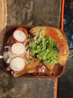 Torta ahogada at El Vegano in Guadalajara