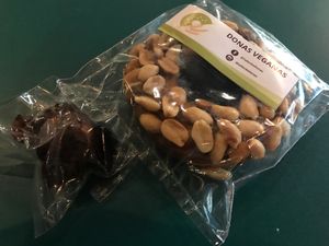 Dona Vegana con Cacahuates - Vegan Donut with Peanuts for Sale - Not so good unfortunately! at El Vegano in Guadalajara