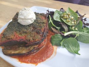 Eggplant Lasagna at Green Table Cafe in Los Angeles