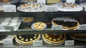 dessert display at Green Table Cafe in Los Angeles