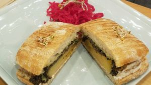 pesto panini at Green Table Cafe in Los Angeles