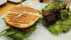 spinach artichoke melt at Green Table Cafe in Los Angeles