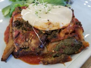 vegan Lasagna at Green Table Cafe in Los Angeles