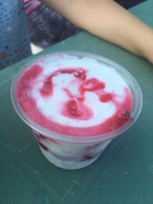 Raspberry ripple vegan ice cream  at Beach Treats in Huacas