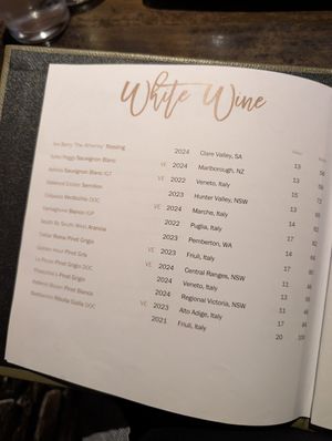 Labelled vegan wines, but check yourself at Pinocchios Wine & Pizza Bar in Gosford