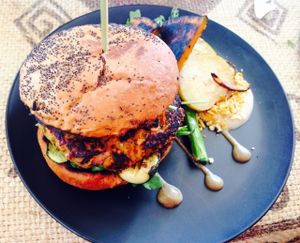 Breakfast burger  at Coffee Whole in Berkeley Vale