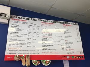 The Menu at Jabies Doner Kebab in Bulls