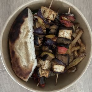Tofu souvlaki  at Sandokan Vegan Bistro in Prague