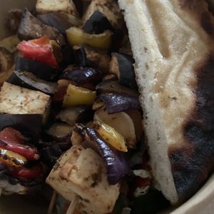 Tofu souvlaki  at Sandokan Vegan Bistro in Prague
