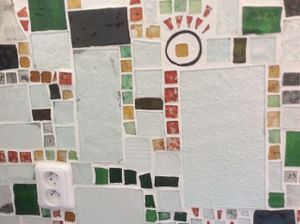 Home made tiling.  at Kuchařky bez Domova in Prague