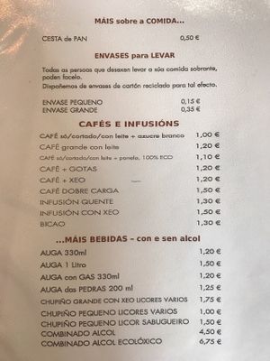 Menú  at Taskatenda in Salvaterra De Mino