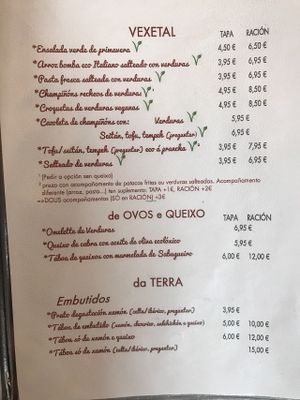 Menú  at Taskatenda in Salvaterra De Mino